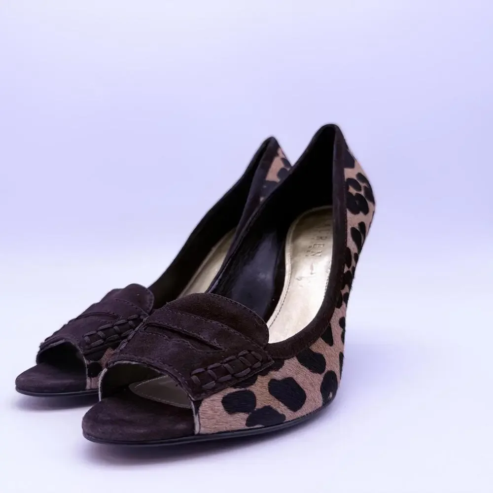 Lauren Ralph Lauren Heel Leopard Print Size  8.5 - Picture 4 of 10